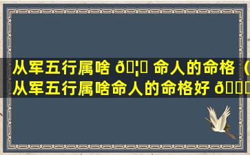 从军五行属啥 🦁 命人的命格（从军五行属啥命人的命格好 🐛 ）